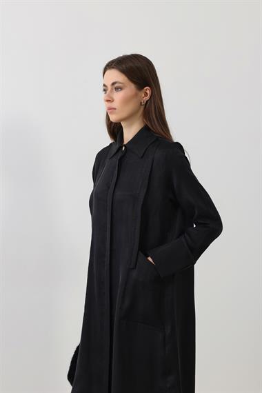 Calvin Aller Cep Detaylı Uzun Tunik SİYAH