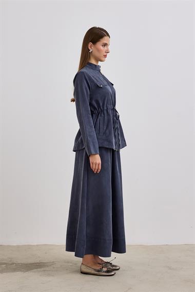 Candy Belden Bağcıklı Etekli Takım LACİVERT