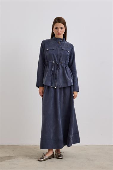 Candy Belden Bağcıklı Etekli Takım LACİVERT