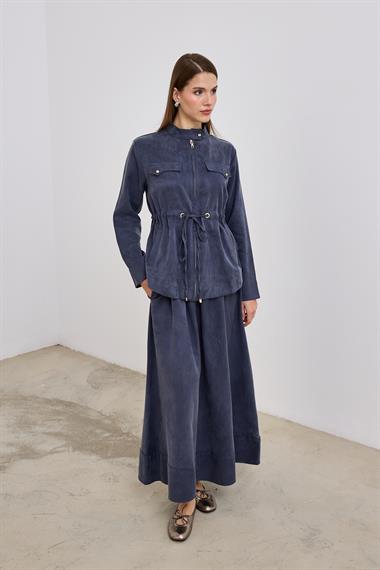 Candy Belden Bağcıklı Etekli Takım LACİVERT