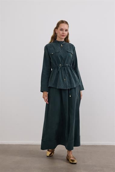 Candy Belden Bağcıklı Etekli Takım ZÜMRÜT