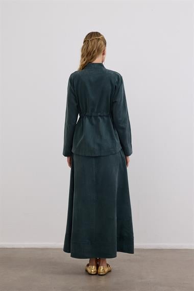 Candy Belden Bağcıklı Etekli Takım ZÜMRÜT