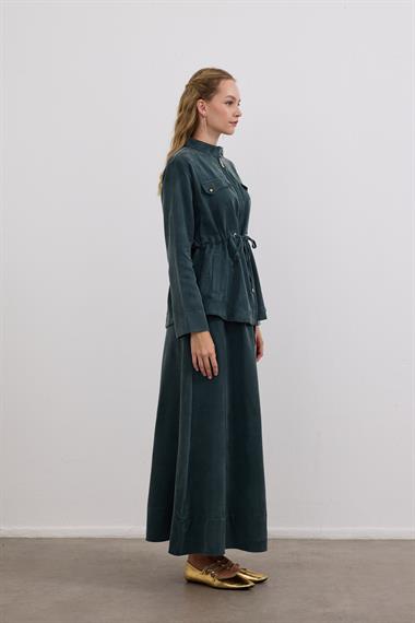 Candy Belden Bağcıklı Etekli Takım ZÜMRÜT