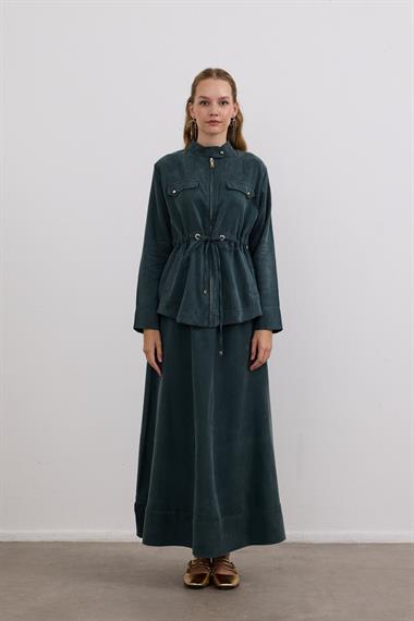 Candy Belden Bağcıklı Etekli Takım ZÜMRÜT