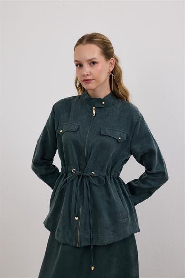 Candy Belden Bağcıklı Etekli Takım ZÜMRÜT