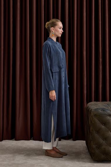 Capri Asimetrik Cepli Uzun Tunik LACİVERT