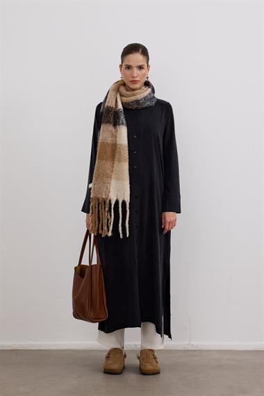 Capri Asimetrik Cepli Uzun Tunik SİYAH