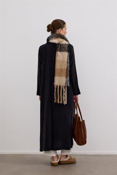 Capri Asimetrik Cepli Uzun Tunik SİYAH