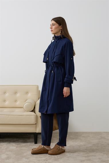 Carrot Fermuarlı Kapüşonlu Yağmurluk LACİVERT