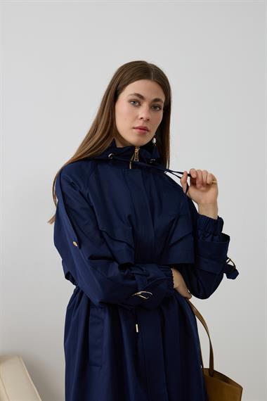 Carrot Fermuarlı Kapüşonlu Yağmurluk LACİVERT