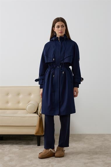 Carrot Fermuarlı Kapüşonlu Yağmurluk LACİVERT