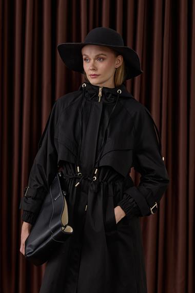 Carrot Fermuarlı Kapüşonlu Yağmurluk SİYAH