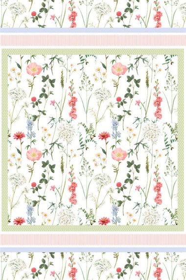 Çiçek Desenli Omuz Şalı BEYAZ