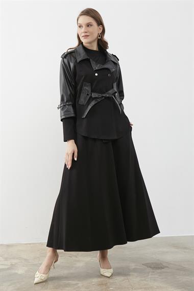 DAKOTA ETEKLİ TAKIM SİYAH