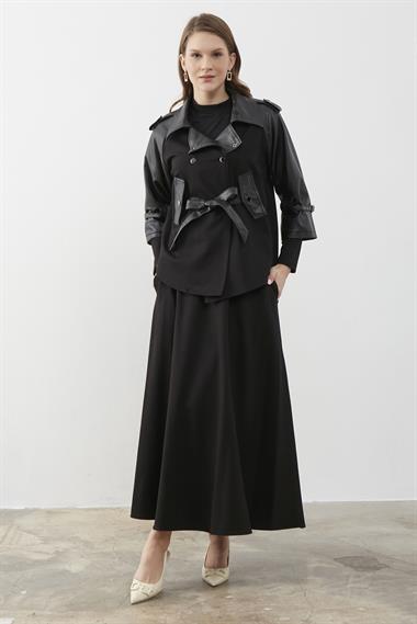 DAKOTA ETEKLİ TAKIM SİYAH