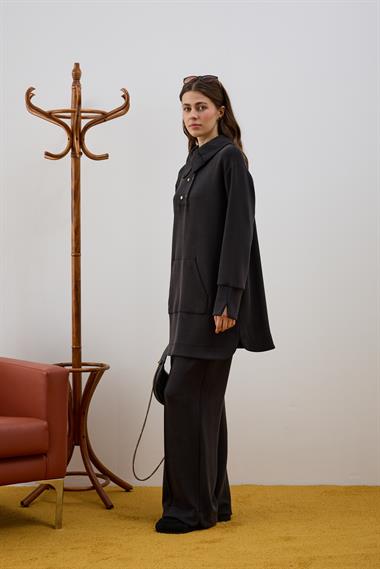 Dakota Kanguru Cepli Eşofman Pantolonlu Takım SİYAH