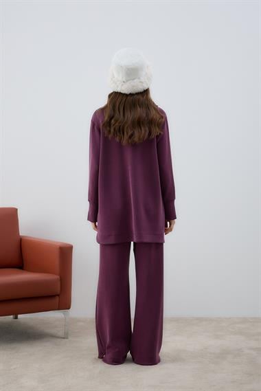 Dakota Kanguru Cepli Eşofman Pantolonlu Takım MÜRDÜM