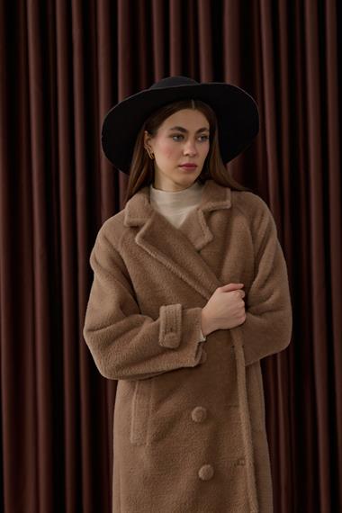 Danish Düğmeli Kuşaklı Kaban VİZON