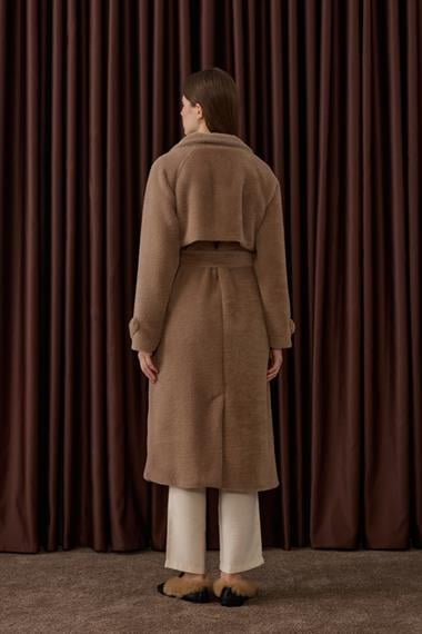 Danish Düğmeli Kuşaklı Kaban VİZON