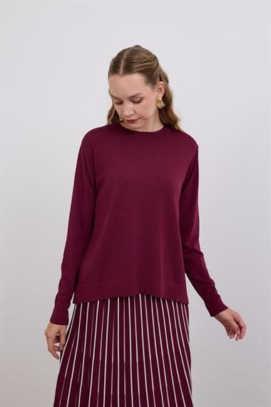 Diamond Piliseli Triko Etekli Takım MÜRDÜM