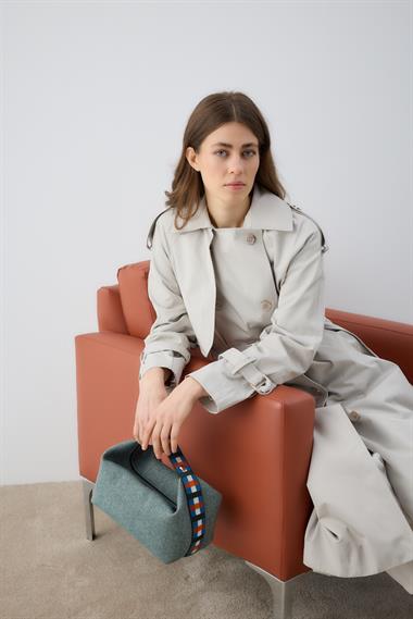 Dream Düğmeli Gold Kemerli Trençkot TAŞ