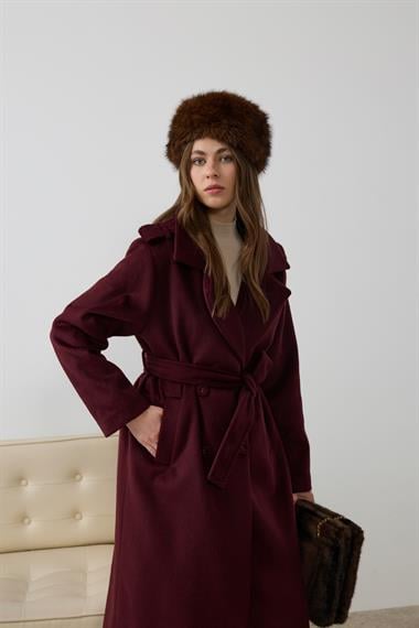 Elite Düğmeli Kuşaklı Kaban MÜRDÜM