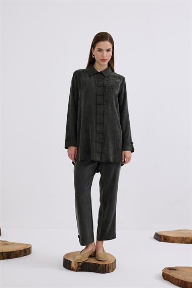 Emosh Britli Düğmeli Pantolonlu Takım HAKİ