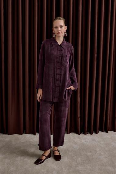 Emosh Britli Düğmeli Pantolonlu Takım MÜRDÜM