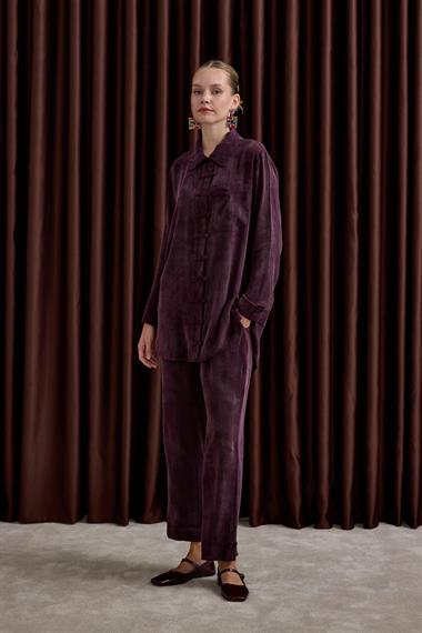 Emosh Britli Düğmeli Pantolonlu Takım MÜRDÜM