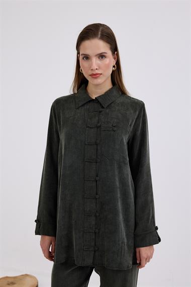 Emosh Britli Düğmeli Pantolonlu Takım HAKİ