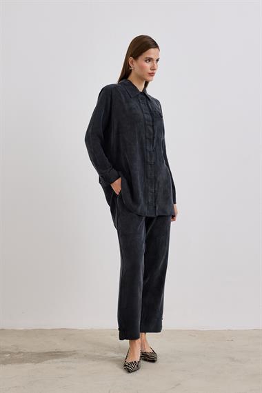 Emosh Britli Düğmeli Pantolonlu Takım SİYAH