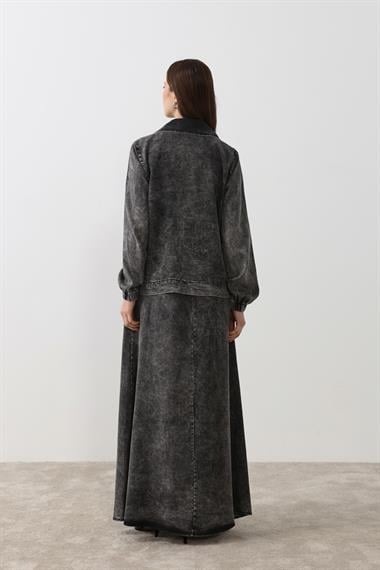 Felicia Taşlı İçlik Elbiseli Takım SİYAH