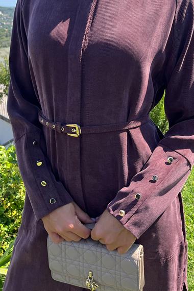 Gloria Geniş Manşetli Pantolonlu Takım MÜRDÜM