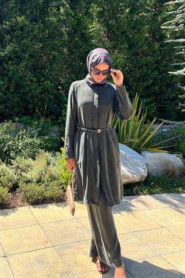 Gloria Geniş Manşetli Pantolonlu Takım HAKİ