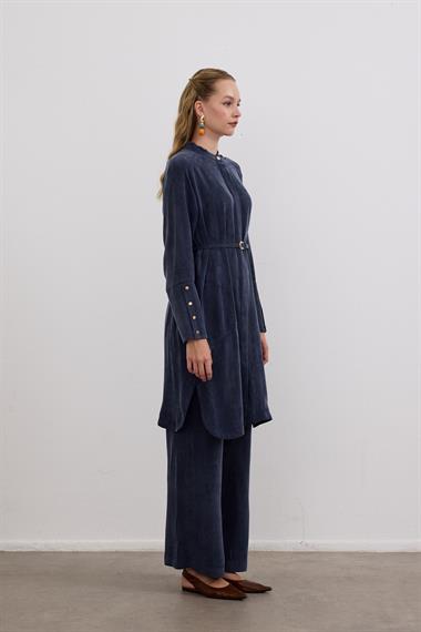 Gloria Geniş Manşetli Pantolonlu Takım LACİVERT