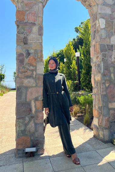 Gloria Geniş Manşetli Pantolonlu Takım HAKİ