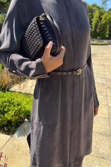 Gloria Geniş Manşetli Pantolonlu Takım KAHVERENGİ