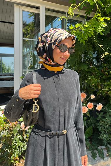 Gloria Geniş Manşetli Pantolonlu Takım SİYAH