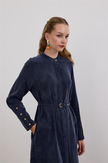 Gloria Geniş Manşetli Pantolonlu Takım LACİVERT