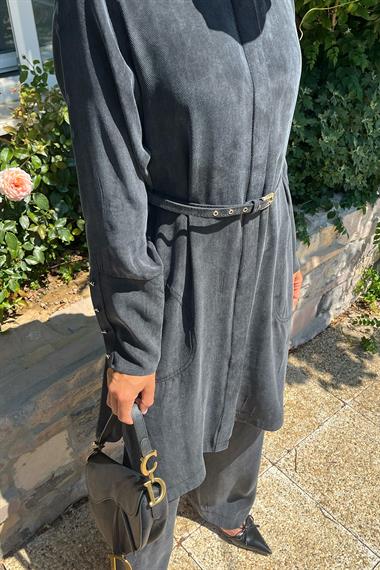 Gloria Geniş Manşetli Pantolonlu Takım SİYAH