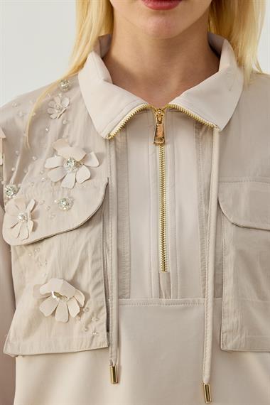 HAZEL ETEKLİ TAKIM BEJ