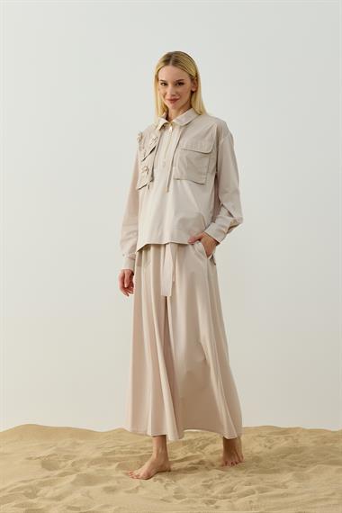 HAZEL ETEKLİ TAKIM BEJ