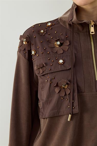 HAZEL ETEKLİ TAKIM KAHVERENGİ