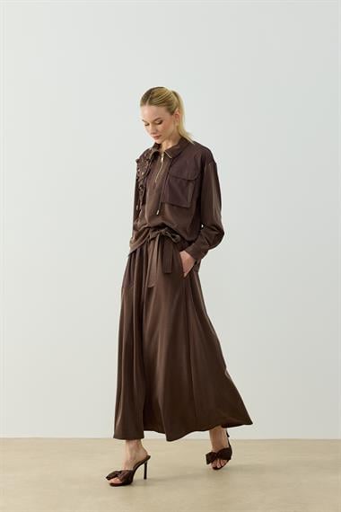 HAZEL ETEKLİ TAKIM KAHVERENGİ