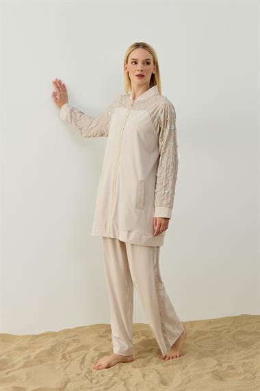 HELEN PANTOLONLU TAKIM BEJ