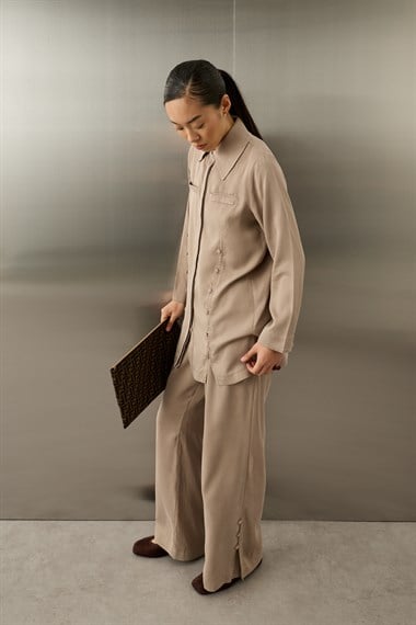 Henry Britli Lyocell Pantolonlu Takım VİZON