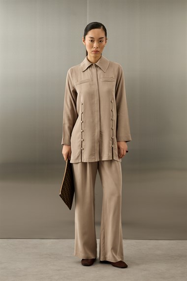 Henry Britli Lyocell Pantolonlu Takım VİZON