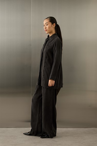 Henry Britli Lyocell Pantolonlu Takım SİYAH