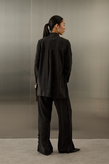 Henry Britli Lyocell Pantolonlu Takım SİYAH