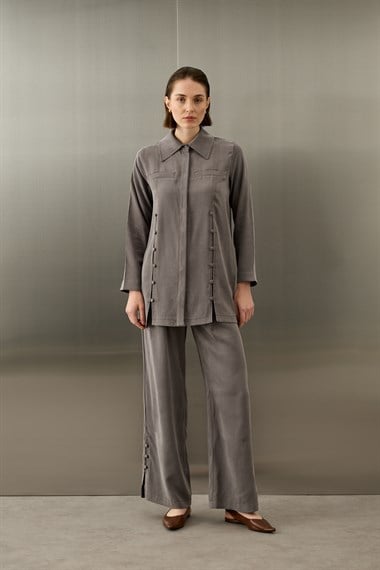 Henry Britli Lyocell Pantolonlu Takım GRİ